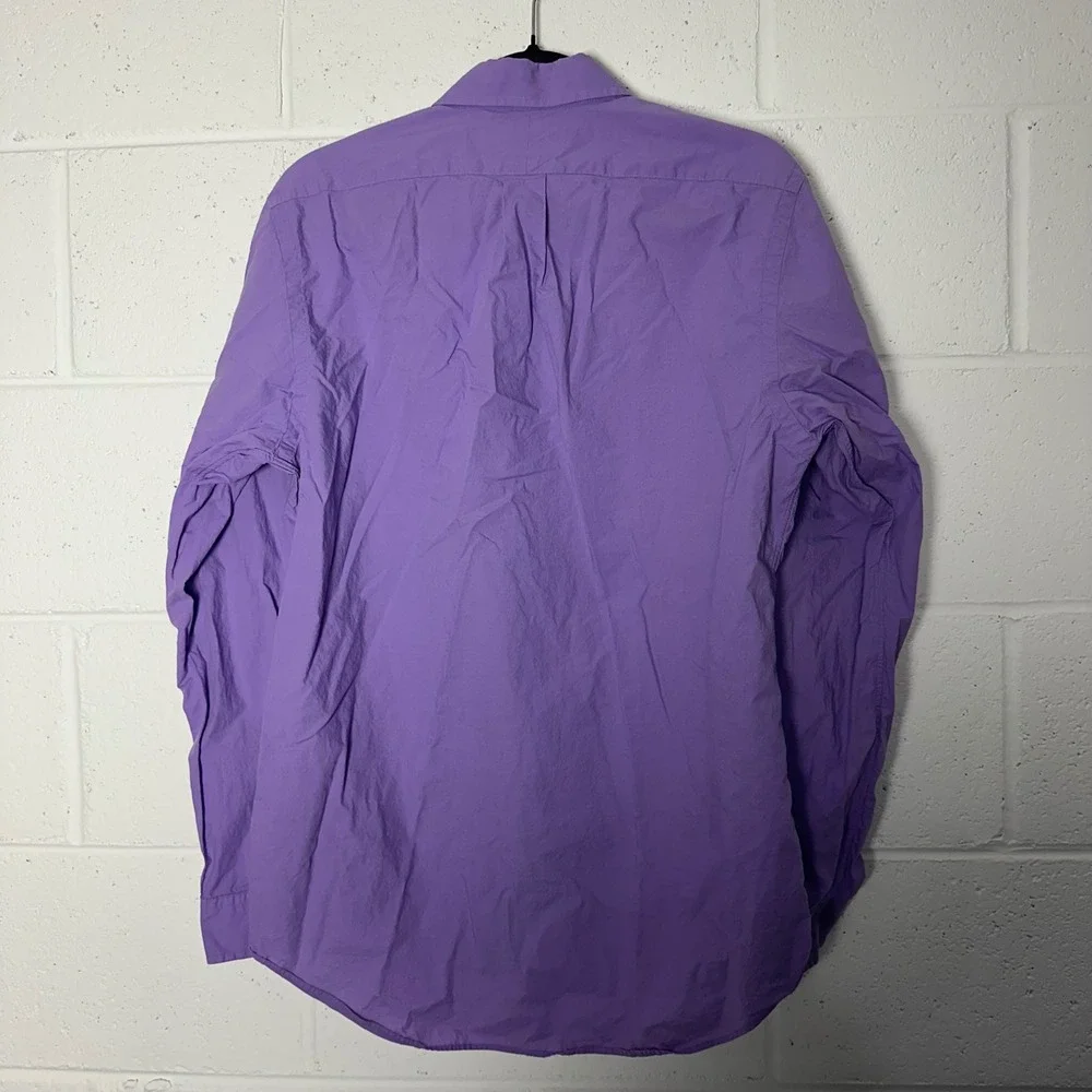 Polo Ralph Lauren Mens Purple Cotton Poplin Button Down Shirt Size M Long Sleeve - Picture 4 of 4